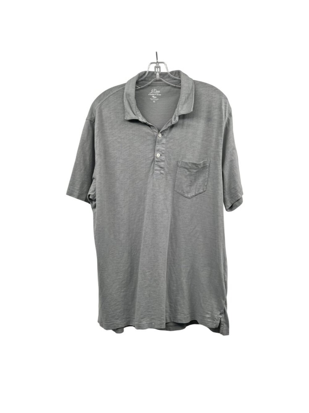 J. Crew Men's Polo Short Sleeve Garment Dyed Gray Size XL